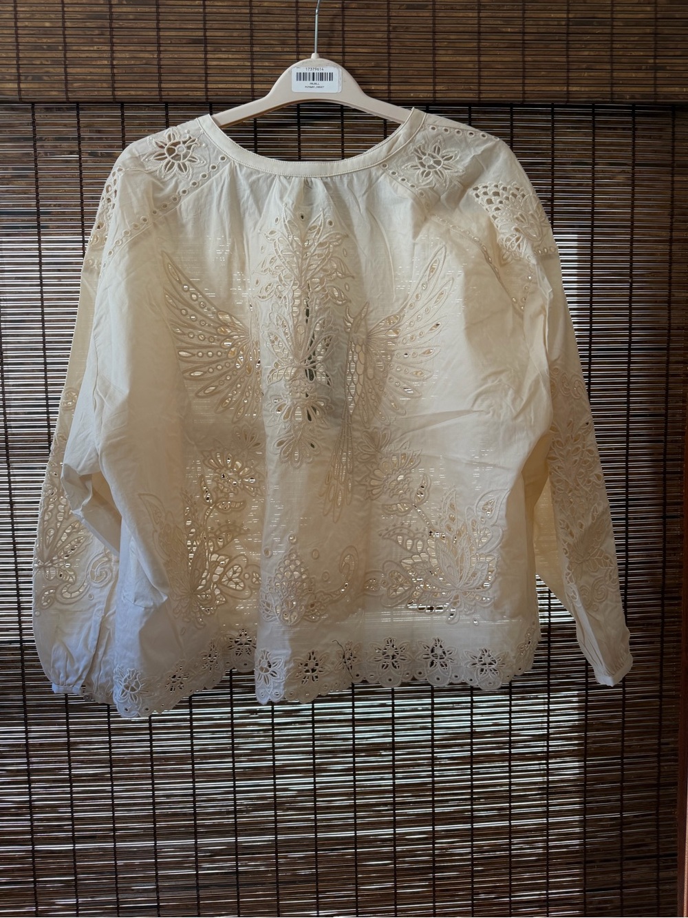 FARM Rio Soft Pink Artisanal Long Sleeve Blouse (Cream color) - Picture 5 of 9